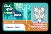 Oak Hill Transit Pass with signature 'Cameron Lovett'. The ID photo on the card is an illustration of a gray and white female cat with large ears.